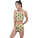 Smile Cloud Rainbow Pattern Yellow Summer Cropped Co-Ord Set View1