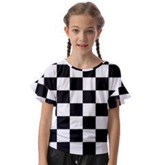 Chess Board Background Design Kids  Cut Out Flutter Sleeves by Apen