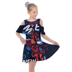 Make Devil Discovery  Kids  Shoulder Cutout Chiffon Dress by Saikumar