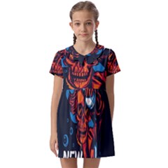 Make Devil Discovery  Kids  Asymmetric Collar Dress by Saikumar