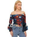 Make devil discovery  Off Shoulder Flutter Bell Sleeve Top View3