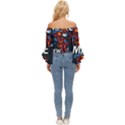 Make devil discovery  Off Shoulder Flutter Bell Sleeve Top View4