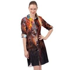 Be Fearless Long Sleeve Mini Shirt Dress by Saikumar