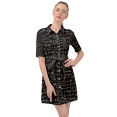 Math Equations Formulas Pattern Belted Shirt Dress by Ravend