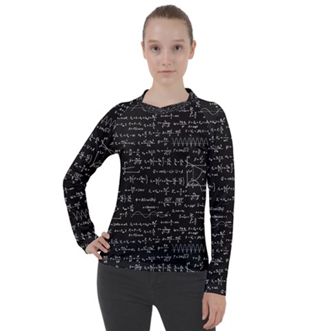 Math Equations Formulas Pattern Women s Pique Long Sleeve T-shirt by Ravend