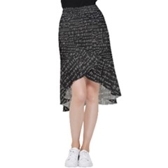 Math Equations Formulas Pattern Frill Hi Low Chiffon Skirt by Ravend