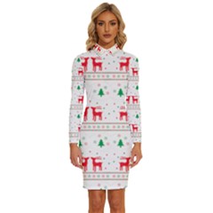 Christmas Long Sleeve Shirt Collar Bodycon Dress by saad11