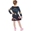 Tardis Bbc Doctor Who Dr Who Kids  Long Sleeve Velvet Dress View2