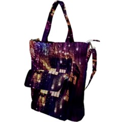 Tardis Regeneration Art Doctor Who Paint Purple Sci Fi Space Star Time Machine Shoulder Tote Bag by Cendanart