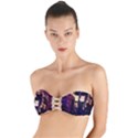 Tardis Regeneration Art Doctor Who Paint Purple Sci Fi Space Star Time Machine Twist Bandeau Bikini Top View1