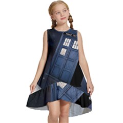 Tardis Doctor Who Planet Kids  Frill Swing Dress by Cendanart