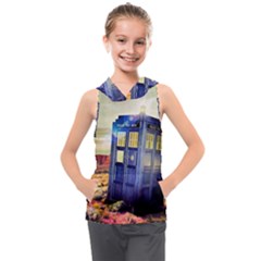 Tardis Wilderness Doctor Who Kids  Sleeveless Hoodie by Cendanart