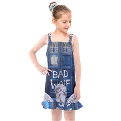 Doctor Who Adventure Bad Wolf Tardis Kids  Overall Dress by Cendanart