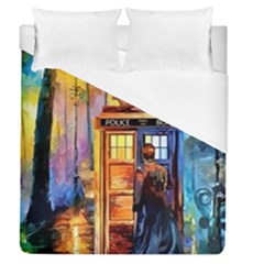 Tardis Doctor Who Paint Painting Duvet Cover (queen Size) by Cendanart