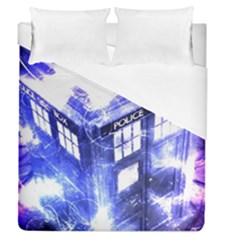 Tardis Doctor Who Blue Travel Machine Duvet Cover (queen Size) by Cendanart