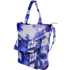 Tardis Doctor Who Blue Travel Machine Shoulder Tote Bag by Cendanart