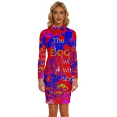 Doctor Who Dr Who Tardis Long Sleeve Shirt Collar Bodycon Dress by Cendanart