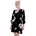 Skull Pattern Open Neck Shift Dress View1