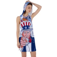 Independence Day United States Of America Racer Back Hoodie Dress by Ket1n9