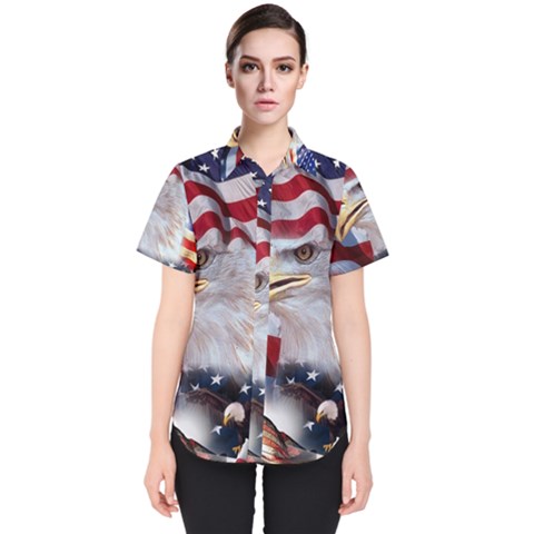 United States Of America Images Independence Day Women s Short Sleeve Shirt by Ket1n9