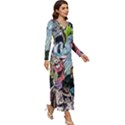 Vintage Horror Collage Pattern Long Sleeve Longline Maxi Dress View3