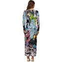 Vintage Horror Collage Pattern Long Sleeve Longline Maxi Dress View4