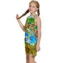 World Map Kids  Halter Collar Waist Tie Chiffon Dress View2