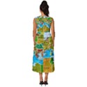 World Map Sleeveless Round Neck Midi Dress View4