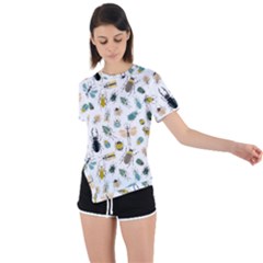 Insect Animal Pattern Asymmetrical Short Sleeve Sports T-shirt by Ket1n9