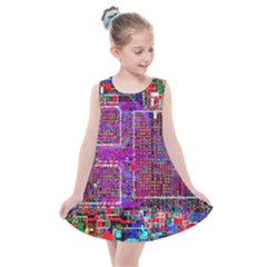 Technology Circuit Board Layout Pattern Kids  Summer Dress by Ket1n9