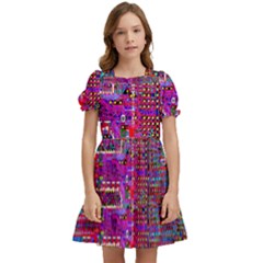 Technology Circuit Board Layout Pattern Kids  Puff Sleeved Dress by Ket1n9