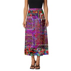 Technology Circuit Board Layout Pattern Classic Midi Chiffon Skirt by Ket1n9