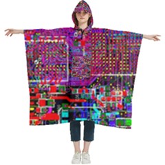 Technology Circuit Board Layout Pattern Women s Hooded Rain Ponchos by Ket1n9