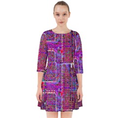 Technology Circuit Board Layout Pattern Smock Dress by Ket1n9