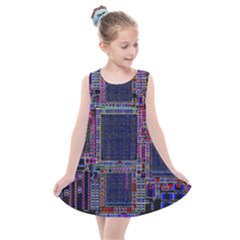 Cad Technology Circuit Board Layout Pattern Kids  Summer Dress by Ket1n9