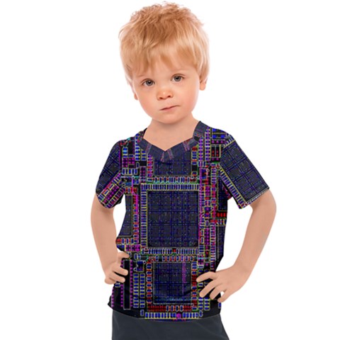 Cad Technology Circuit Board Layout Pattern Kids  Sports T-shirt by Ket1n9