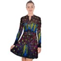 Beautiful Peacock Feather Long Sleeve Panel Dress View1