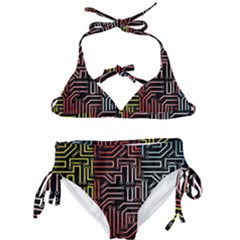 Circuit Board Seamless Patterns Set Kids  Classic Bikini Set by Ket1n9