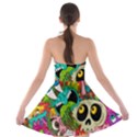 Crazy Illustrations & Funky Monster Pattern Strapless Bra Top Dress View2