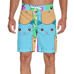 Cat Animals Cartoon Pattern Men s Beach Shorts by Cendanart