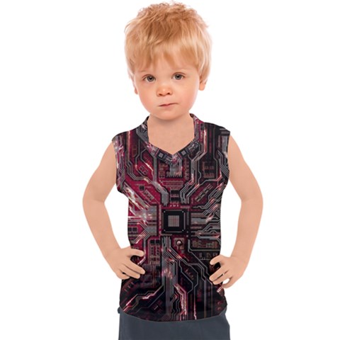 Chip Retro Technology Kids  Sport Tank Top by Cendanart