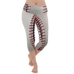 Baseball Lightweight Velour Capri Yoga Leggings by Ket1n9