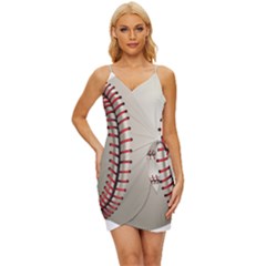 Baseball Wrap Tie Front Dress by Ket1n9