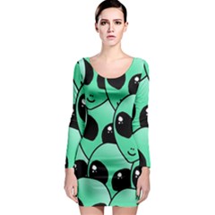 Art Alien Pattern Long Sleeve Bodycon Dress by Ket1n9