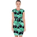 Art Alien Pattern Capsleeve Drawstring Dress  View1