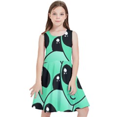 Art Alien Pattern Kids  Skater Dress by Ket1n9