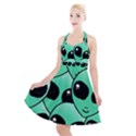 Art Alien Pattern Halter Party Swing Dress  View1