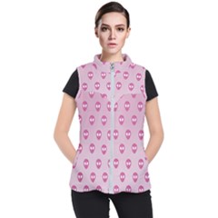 Alien Pattern Pink Women s Puffer Vest by Ket1n9