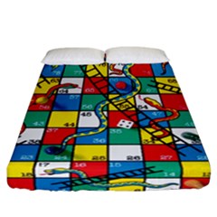 Snakes And Ladders Fitted Sheet (california King Size) by Ket1n9