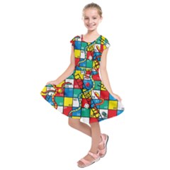 Snakes And Ladders Kids  Short Sleeve Dress by Ket1n9